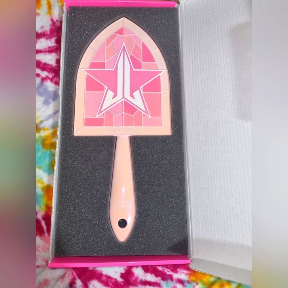 Jeffree Star Stained glass hand mirror Pink Religion collection